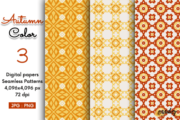Autumn Color Seamless Patterns Set