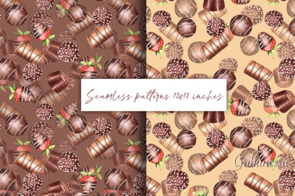 Chocolate Seamless Patterns Set 2: High-Resolution Versatility for Crafters and Designers
