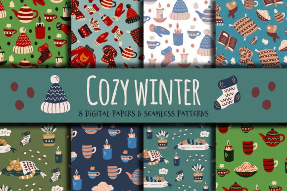 Cozy Winter Patterns Digital Papers