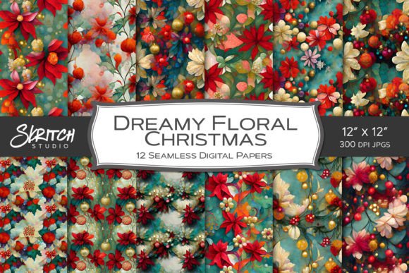 Dreamy Floral Christmas Patterns