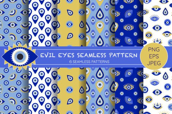Evil Eyes Seamless Patterns: Protection Motifs for Designers and Print Professionals