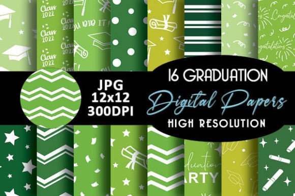 Green Graduation Digital Papers Patterns: Creative Fuel for Modern Professionals and Creators