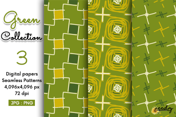 Green Seamless Patterns Set
