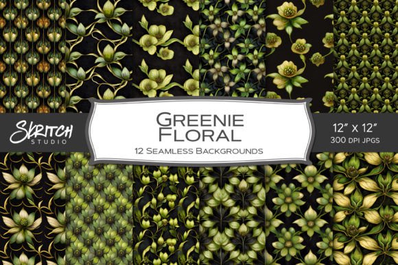 Greenie Floral Seamless Patterns: Elegant, Versatile, and Uniquely Halloween-Ready