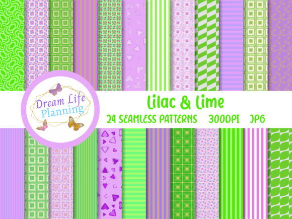 Lilac Lime Seamless Patterns: A Versatile Digital Resource for Creative Professionals and Crafters
