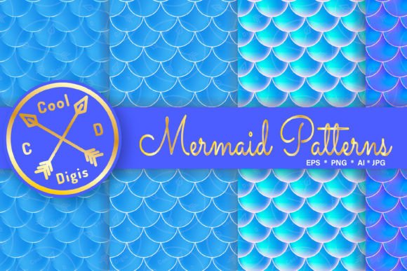 Mermaid Scales Blue Seamless Patterns: A Creative Digital Resource for Crafters, Designers & Small Businesses