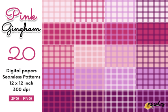 Pink Gingham Seamless Patterns Set: Versatile, High-Resolution Digital Paper for Every Creative Need