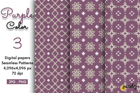 Purple Color Seamless Patterns Set