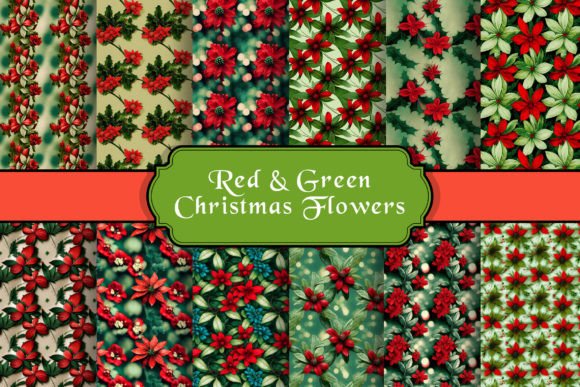 Red Green Christmas Floral Patterns: Timeless Elegance for Every Creative Project