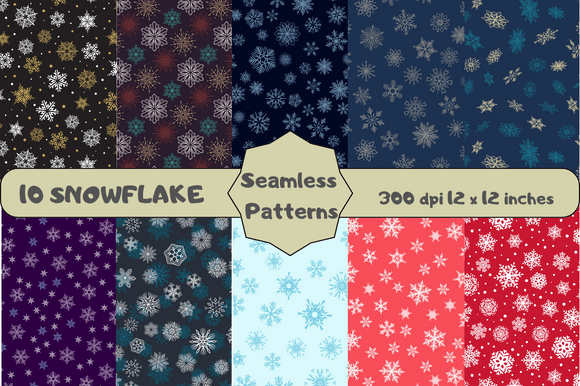 Snowflake Seamless Patterns