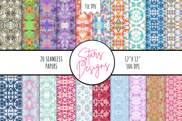 Tie Dye Digital Paper Patterns 2